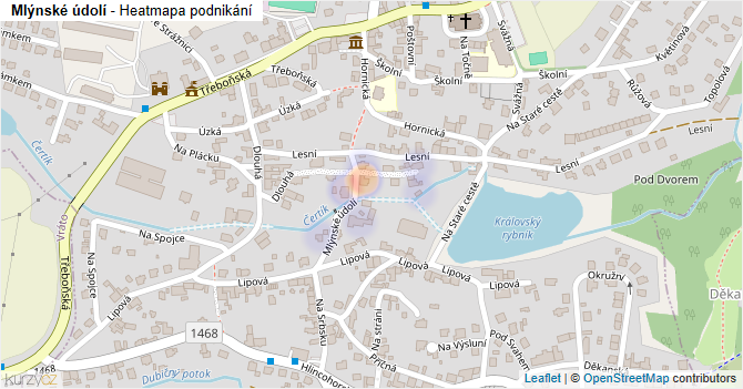 Mlýnské údolí - mapa podnikání