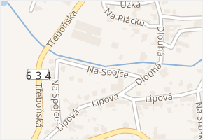 Na spojce v obci Rudolfov - mapa ulice