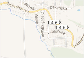 Olšová v obci Rudolfov - mapa ulice