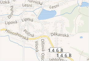 Pod svahem v obci Rudolfov - mapa ulice