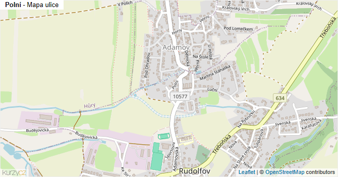 Polní - mapa ulice
