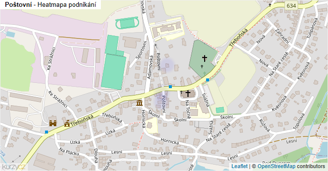 Poštovní - mapa podnikání