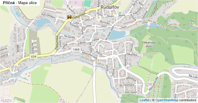 Příčná - mapa ulice