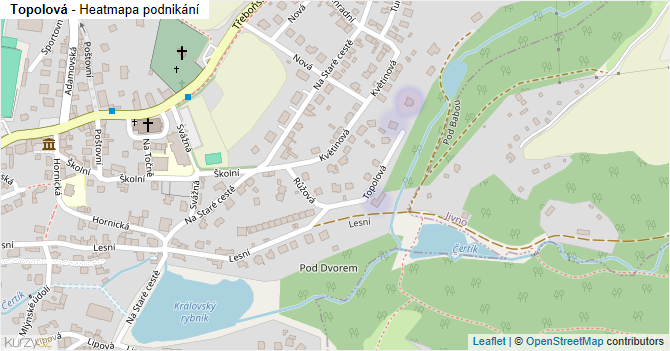 Topolová - mapa podnikání