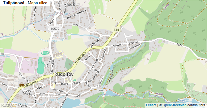 Tulipánová - mapa ulice