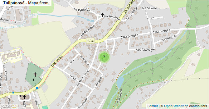 Tulipánová - mapa firem