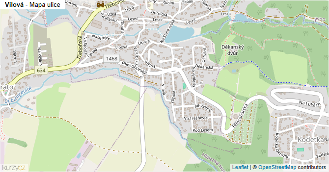 Vilová - mapa ulice