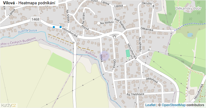 Vilová - mapa podnikání