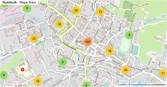 Rumburk - mapa firem