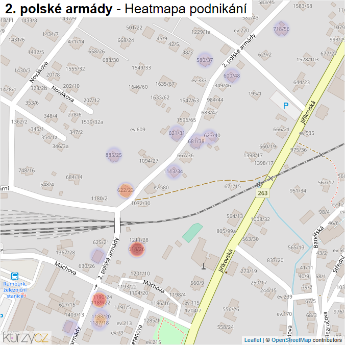 Mapa 2. polské armády - Firmy v ulici.