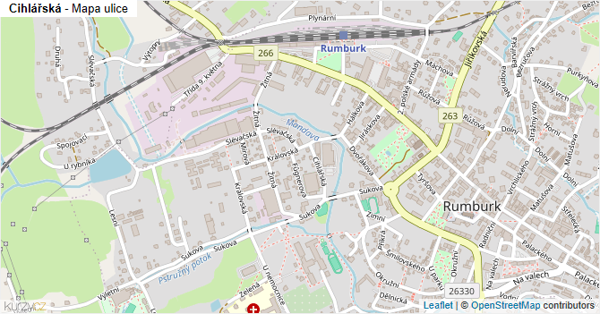 Cihlářská - mapa ulice