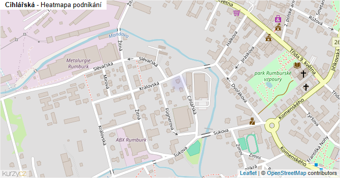 Cihlářská - mapa podnikání