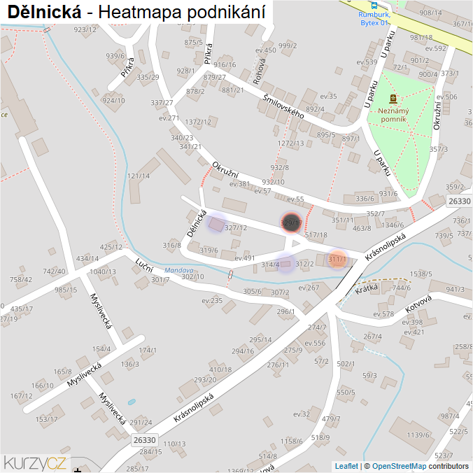Mapa Dělnická - Firmy v ulici.