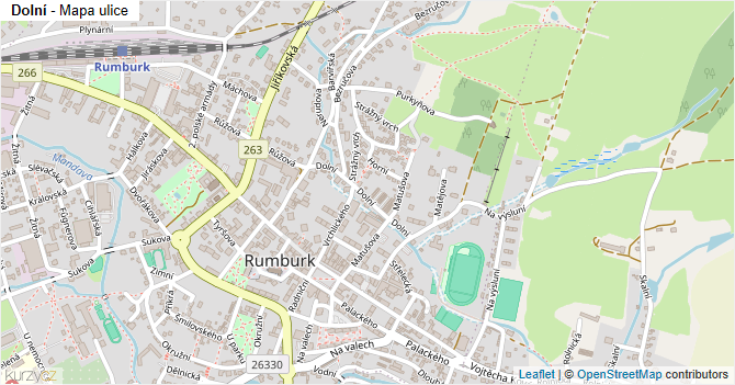 Dolní - mapa ulice