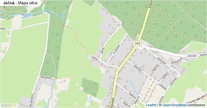 Ječná - mapa ulice