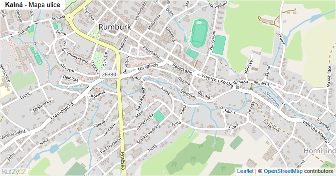 Kalná - mapa ulice