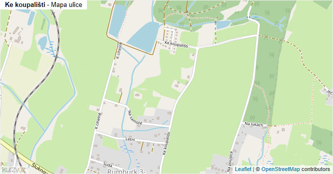 Ke koupališti - mapa ulice