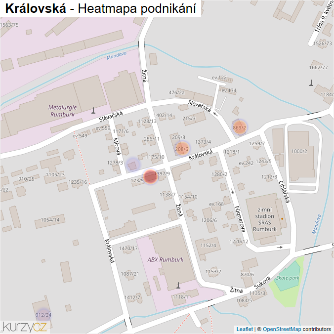 Mapa Královská - Firmy v ulici.