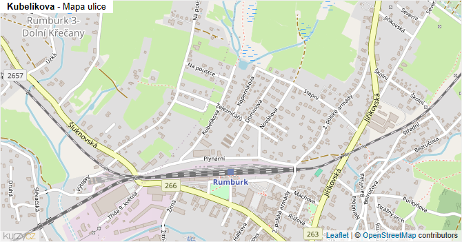 Kubelíkova - mapa ulice