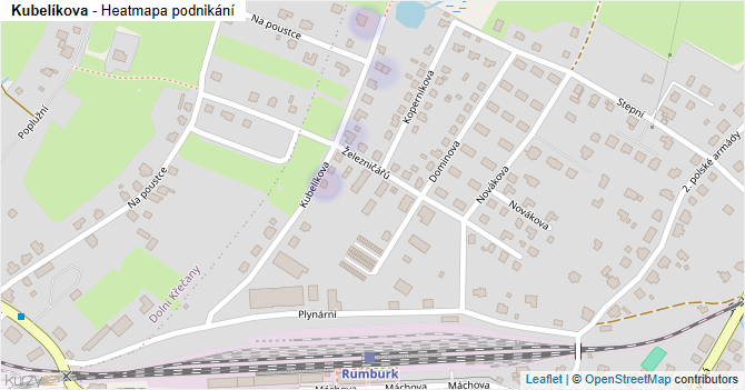 Kubelíkova - mapa podnikání