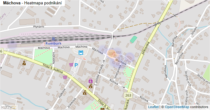 Máchova - mapa podnikání