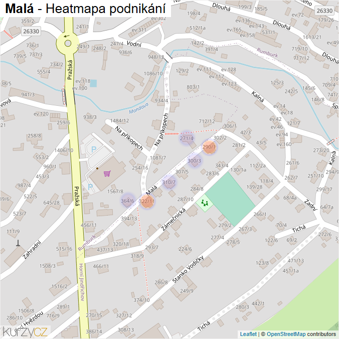 Mapa Malá - Firmy v ulici.
