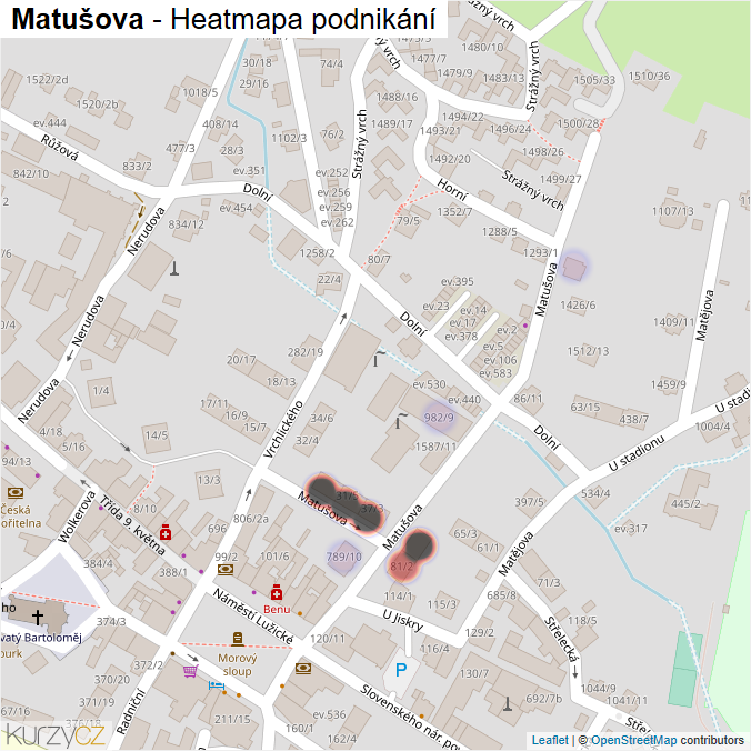 Mapa Matušova - Firmy v ulici.