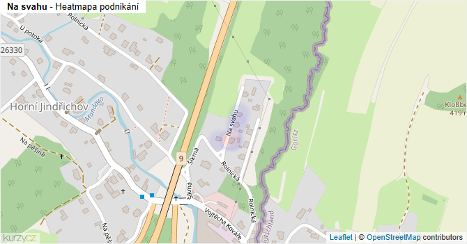 Na svahu - mapa podnikání