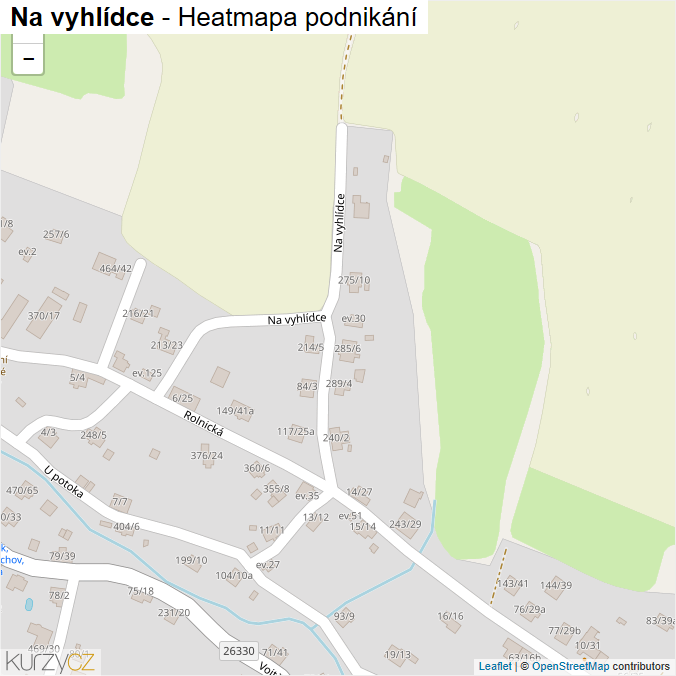 Mapa Na vyhlídce - Firmy v ulici.