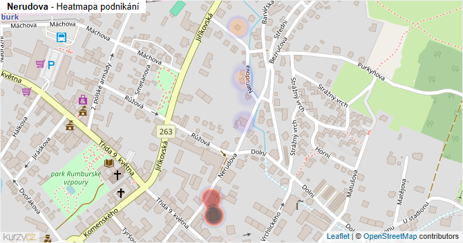 Nerudova - mapa podnikání