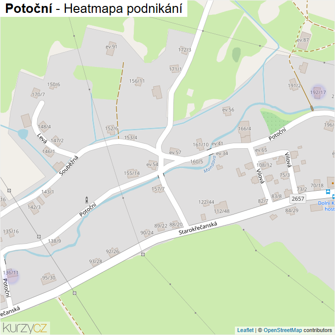 Mapa Potoční - Firmy v ulici.