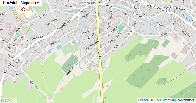 Pražská - mapa ulice