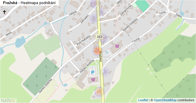 Pražská - mapa podnikání