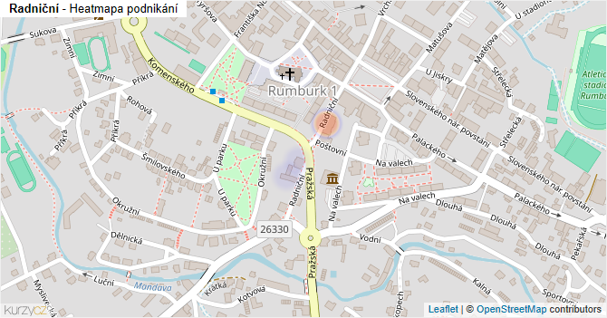 Radniční - mapa podnikání