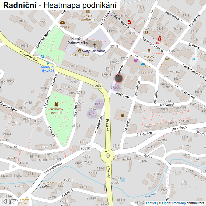 Mapa Radniční - Firmy v ulici.
