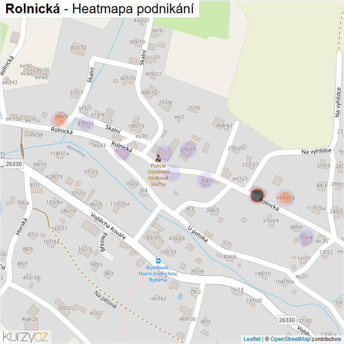 Mapa Rolnická - Firmy v ulici.