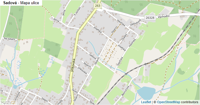 Sadová - mapa ulice