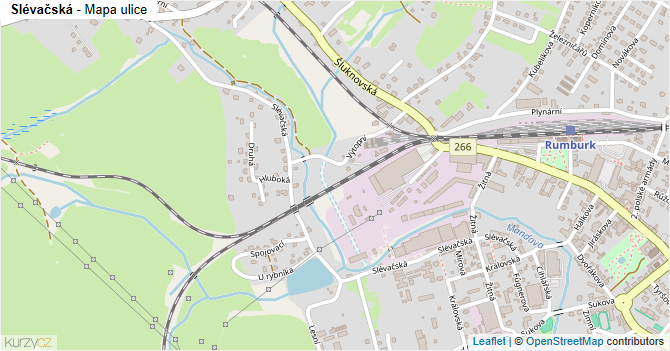 Slévačská - mapa ulice