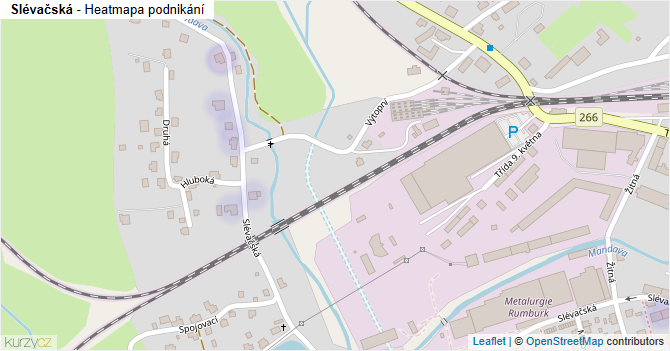 Slévačská - mapa podnikání