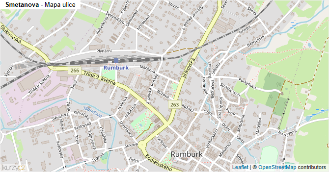 Smetanova - mapa ulice