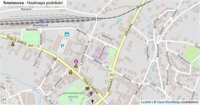 Smetanova - mapa podnikání