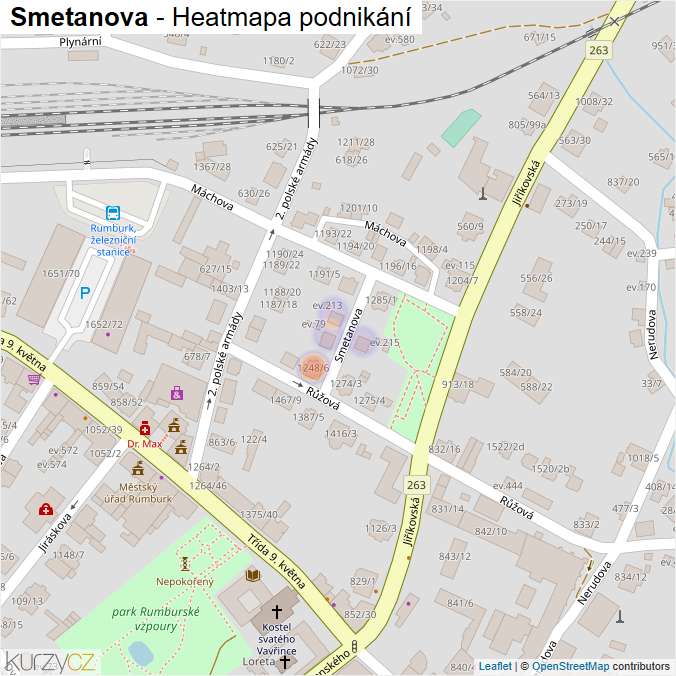 Mapa Smetanova - Firmy v ulici.
