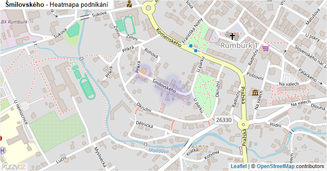 Šmilovského - mapa podnikání