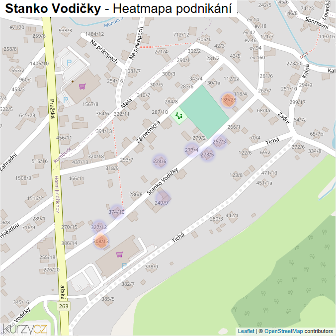 Mapa Stanko Vodičky - Firmy v ulici.