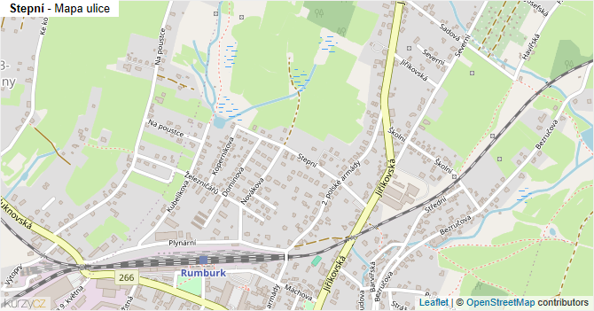 Stepní - mapa ulice