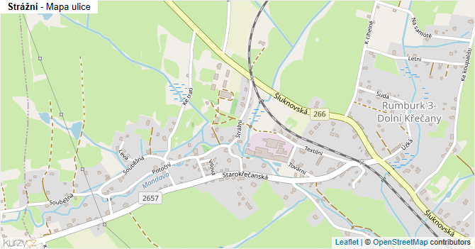 Strážní - mapa ulice