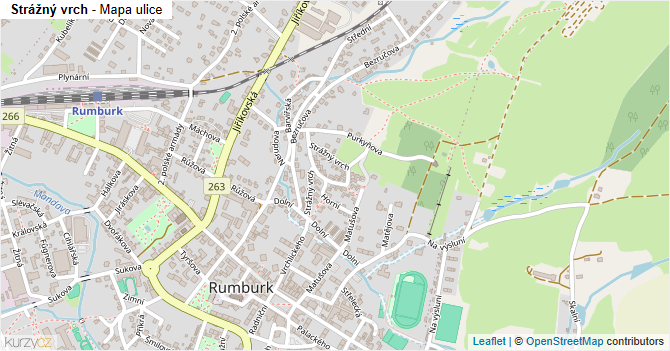 Strážný vrch - mapa ulice