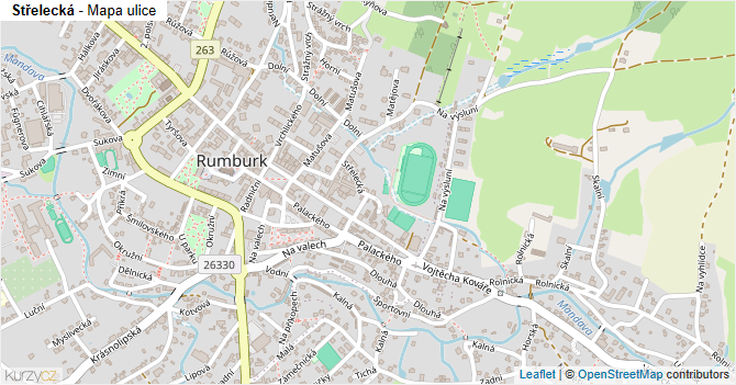Střelecká - mapa ulice