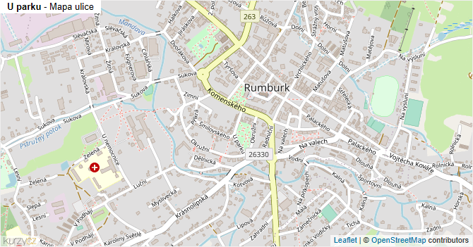 U parku - mapa ulice