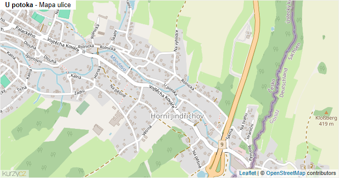 U potoka - mapa ulice